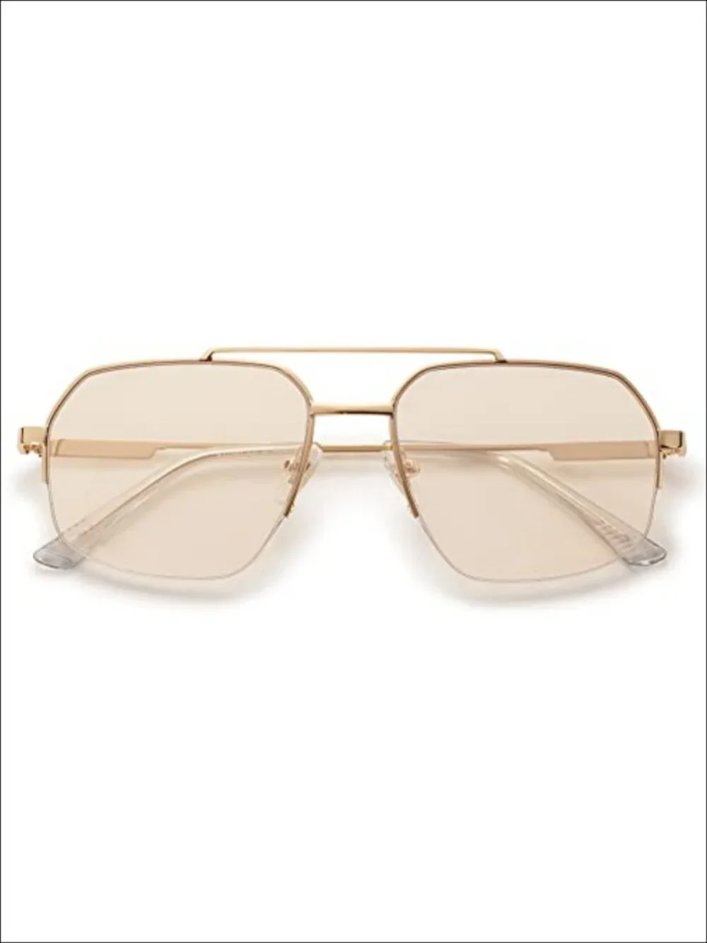 Semi-Rimless Aviator Sunglasses UV400 Metal Frame Unisex